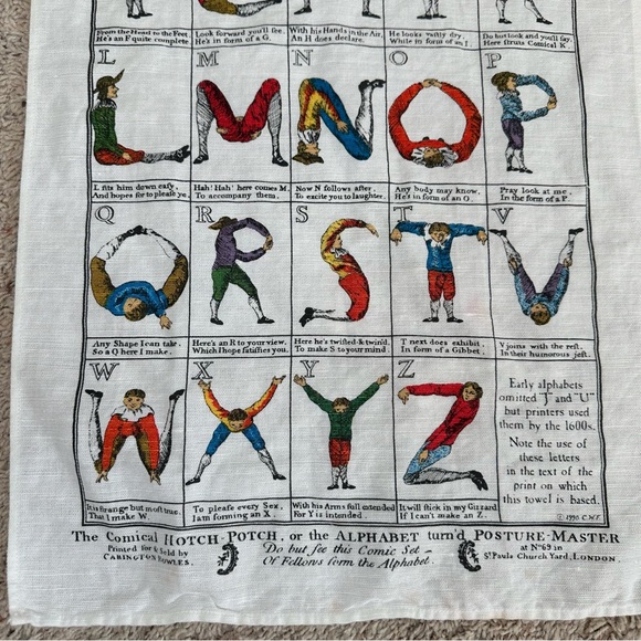Vintage 1990 Hotch Potch alphabet linen tea towel - Picture 5 of 5